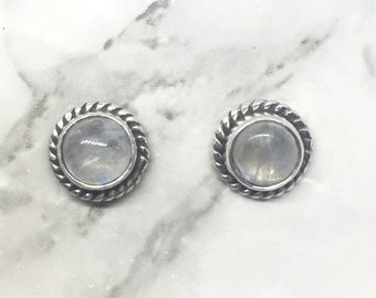 Sterling Silver Moon Stone Earrings