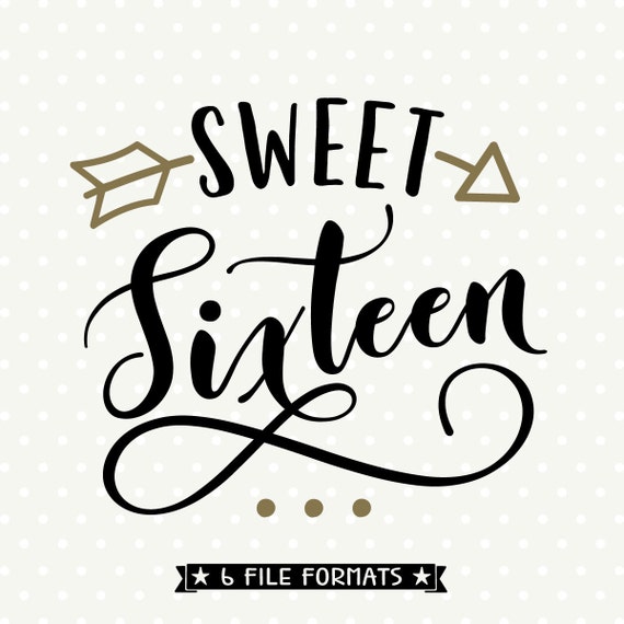 Download 16th Birthday SVG Sweet Sixteen SVG Girls 16th Birthday SVG