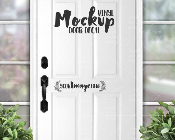 Download Front Door Decal mockup template Vinyl door decal graphic