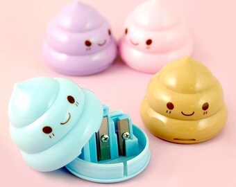 Cute Kawaii Poop Sharpeners / Kawaii Pencil Sharpeners / Cute Pencil Sharpeners / Cute Stationery / Kawaii Stationery / Cute School Supplies