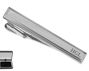 Personalized Tie Clip, Silver Tie Clip, Engraved Tie Clip, Custom Tie Clip, Tie Bar, Groomsmen Gift, Gifts For Men, Buy 6 Get 7th Free