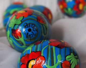 Easter eggs on shells of chicken eggs