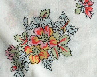 Vintage Fabric Floral on White