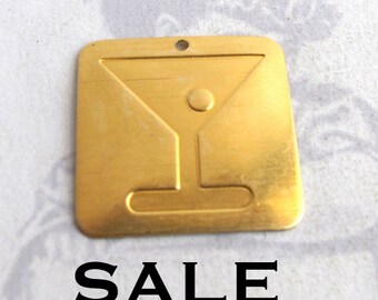 Brass Martini and Olive Pendant (4X) (V363) SALE - 25% off