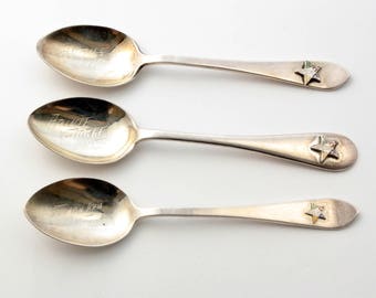 5 x Antique Sterling Silver Canadian Masonic Tea Spoo