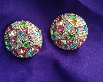 Vintage, Swarovski , Crystal, clip on earrings