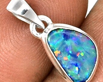 Australian Boulder Opal Pendant. 3/4" long. 8231