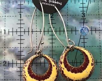 Enamel and Sterling Silver handmade Earrings