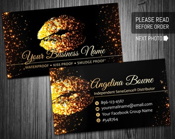 LipSense Business Cards, Lipsense Business Card, Custom Card, SeneGence International, LipSense Distributor, Lipsense Business Card #001