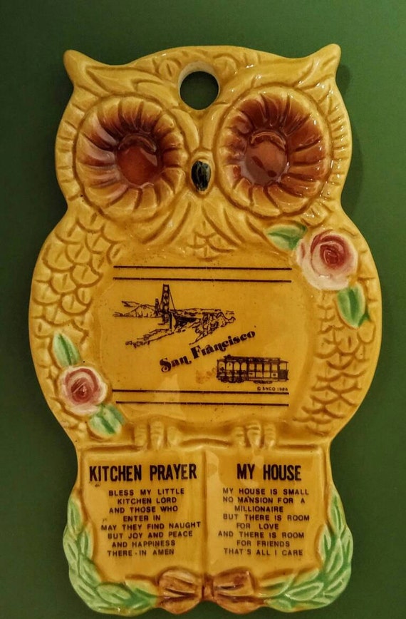 Owl Spoon Rest Kitchen Prayer Spoon Rest My House Poem Vintage Owl Spoon Rest Kitchen Prayer Spoon Rest My House Poem Vintage
