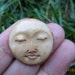 25 mm Carved Moon Face, Buffalo Bone Cabochon Hand Carving, Embellishment, Flat back, Jewelry making Supplies S3972