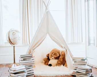 Kids Play Teepee Tent, 2 Sizes, Can Include Roll Up Window, Kids Tee Pee, Childrens Teepee, Play Tent, Tepee Kids Tent, Ready to Ship