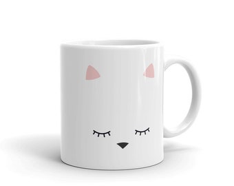 cat mug, cat cup, mug with kitten, kitten on cup