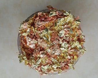 GILDING FLAKES, Cosmic Shimmer Gilding Flakes, Warm Sunrise Mega Flakes, Metallic Flakes, Metallic Gilding Flake, Gold Gilding Flakes