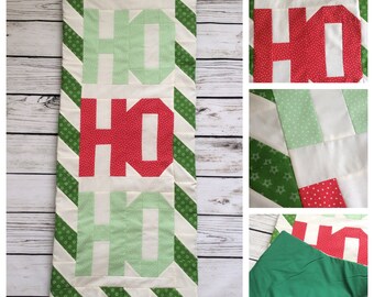 Christmas table runner quilted wadded design