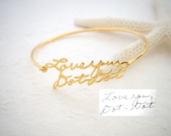 Signature Bangle • Handwriting Bracelet in Sterling Silver • Handwriting Bangle • Handwritten Bangle • Mother Gift • VALENTINES GIFTS • BH05