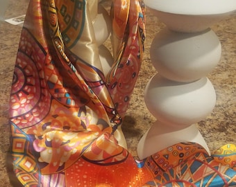 Elegant Silk Texture Vintage Style Scarf
