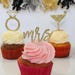 12 ct. Bachelorette Party Cupcake Toppers – Bridal Shower Decorations – Mrs Cupcake Toppers – Diamond Ring Toppers – Bachelorette Party