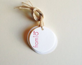 RED Lettering Favor Gift Tags (10ct)