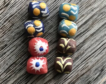 Pairs of African Krobo Bead, African Trade Bead, Ghana Bead, Glass Bead, African Glass Beads, African Beads, Beads