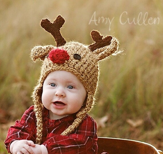 Baby Hat Reindeer Hat Baby Reindeer Hat Newborn Deer Hat