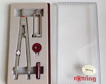 Vintage Rotring Set Metal Compass. Vintage Compass. Vintage Compass Made in West Germany.