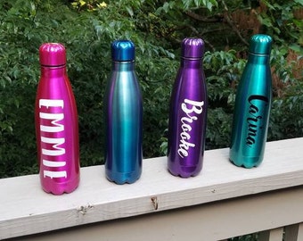 Metal Water Bottle | Steel Water Bottle | Personalized Bottle | Insulated Bottle | Monogram Water Bottle | Personalized Gift