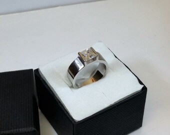 17.3 mm silver ring 925 clear Crystal stone SR688