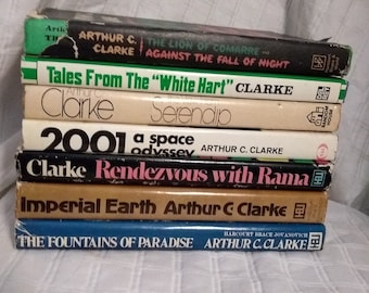 Vintage Arthur C Clarke Hardcover Books