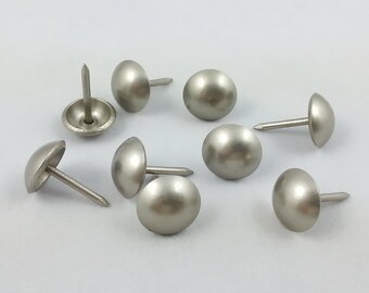 100 Pewter Upholstery Tacks, Upholstery Nails, -Decotacks- Pewter Furniture Upholstery Nail Heads, Leather Tacks