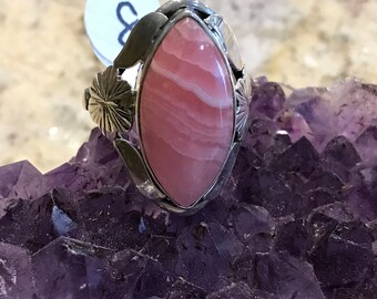 Rhodochrosite Ring Size 8