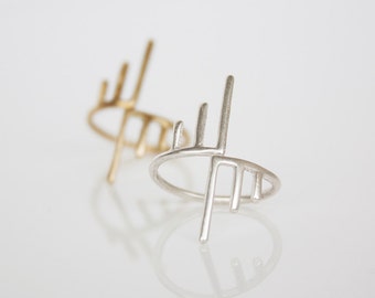 Adjustable Ring- Modern Ring- Minimalist- Midi Ring- Pinky Ring- Geometric Ring- Sterling Silver Ring
