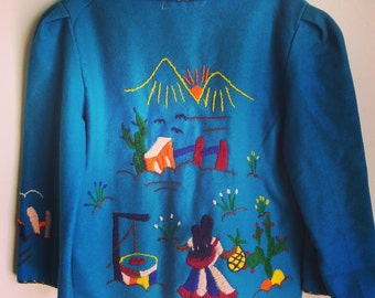 Vintage children's embroidered Mexican tourist jacket.