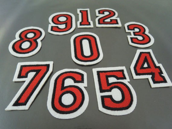 Number Patches Iron on or Sewing on Patch 0-9 Number Patches