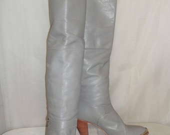 Vintage Womens Dingo BOHO Pirate Cuff OTK Over the Knee Leather Tall Boots Size 8M