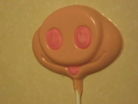 Set of 3 Pig nose novelty lollipop sucker party favors