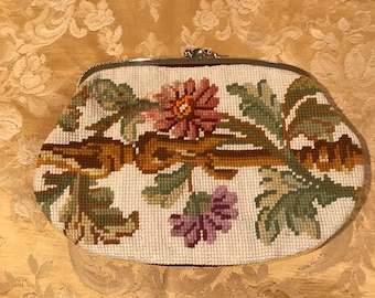 Silk and Wool Needlepoint Clutch
