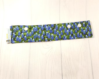 Long Needle Cozy DPN Holder, Bluebonnets Field project holder 9"x2" - (Hold up to 8" Needles) NCL0056