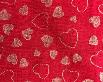 Heart Cotton Fabric 1/2 Yard.