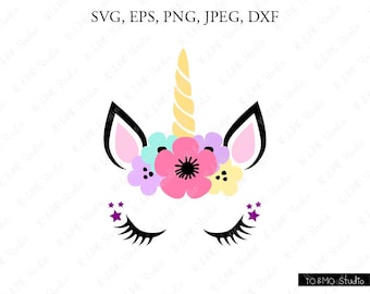 Unicorn SVG, Unicorn head Svg, Unicorn Clip Art, Unicorn Face SVG, Cute Unicorn SVG, Cricut, Silhouette Cut File Chevrons