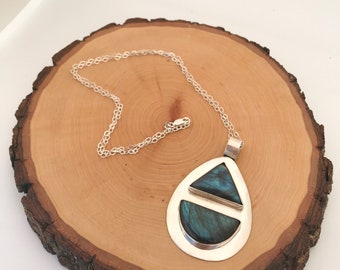 Labradorite Raindrop Pendant Necklace