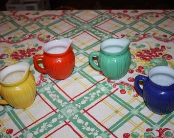 Hazel Atlas Gay Rainbow Milk Pitchers
