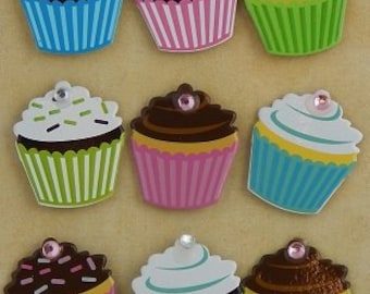 Cupcake Bling Brads//scrapbooking//planners//greeting cards//crafts//favor tags//gift card holders//envelopes//gifts//parties