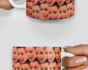 Kim Kardashian ugly crying face mug- Christmas mug - Funny mug - Rude mug - Mug cup 4P080