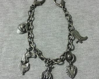 Retro Cowboy Boot Chain With 5 Charms