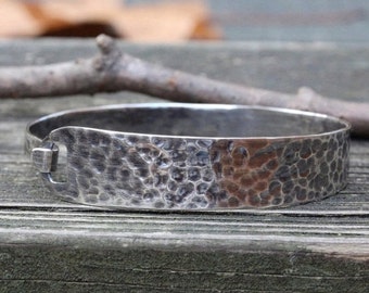 Hammered sterling silver bangle bracelet / silver bracelet / gift for her / jewelry sale / textured bracelet / stacking bracelet / oxidized