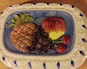 Vintage Ceramic Fruit Jello Mold Wall Hanging By Sigma Tastesetter; MINT