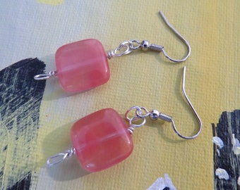 Cherry quartz earrings