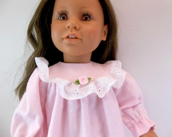 18 inch Doll Sleepwear Pale Pink Flannelette Nightgown to fit 18" American Girl Doll