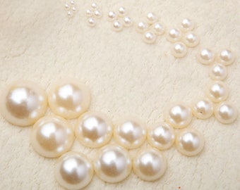 3mm-25mm Ivory Flat Back Pearls bead 3mm 4mm 5mm 6mm 7mm 8mm 10mm 12mm 14mm 16mm 20mm half round loose flat back plastic acrylic bead pearl